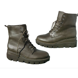 Sam Edelman Garrett Combat Platform Leather Brown Boot Sz 6 1/2 NWOT #EC0235037